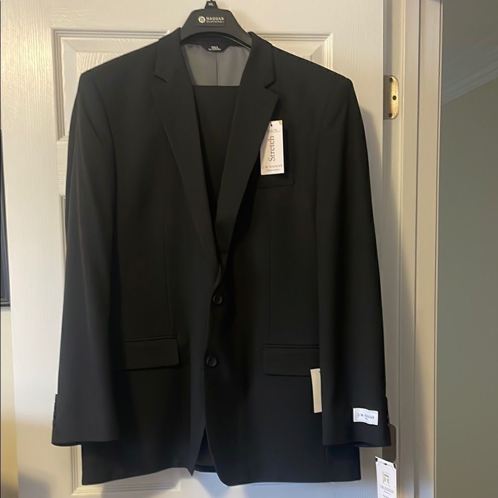 NEW J.M. Haggar Classic Fit Black Suit Coat and Trousers